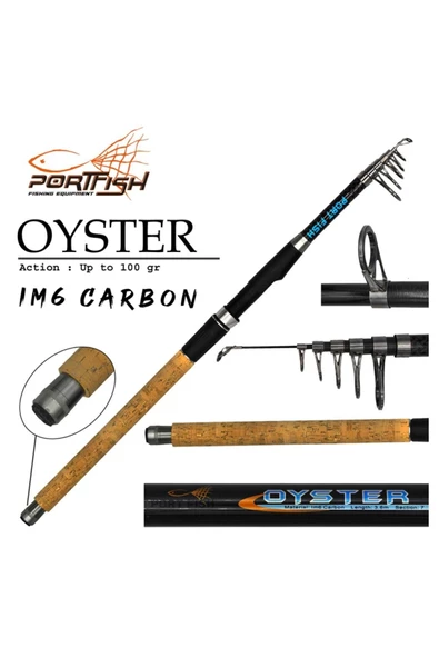 Portfish Oyster Teleskopik Carbon Olta Kamışı 360 cm 100 gr ürün görseli 1
