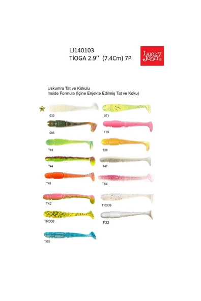 Lucky John Tioga 2.9'' (7.36 cm) 7P Silikon Yem ürün görseli 1