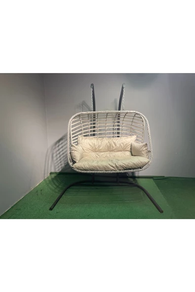Bahçevari İkili Rattan Salıncak ürün görseli 1