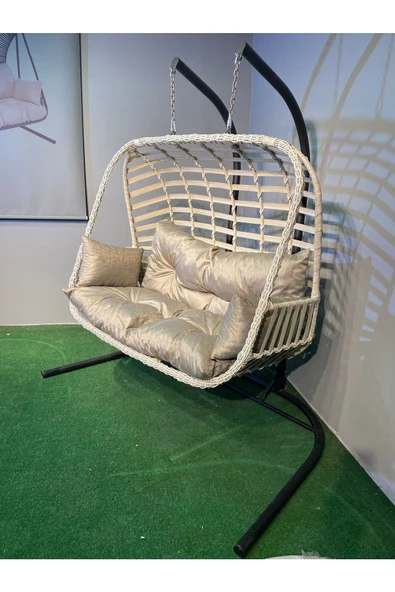 Bahçevari İkili Rattan Salıncak - Resim 2