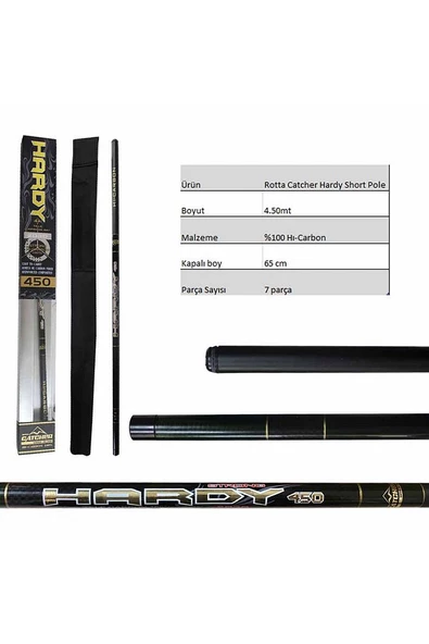Hardy Short Pole %100 Carbon Kısa Göl Kamışı 4.50 mt ürün görseli 1