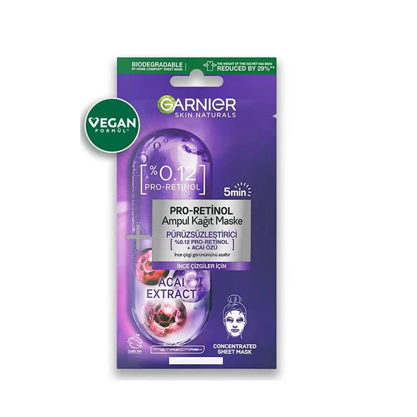 Garnier Pro Retinol Ampul Kağıt Maske 19 g ürün görseli 1
