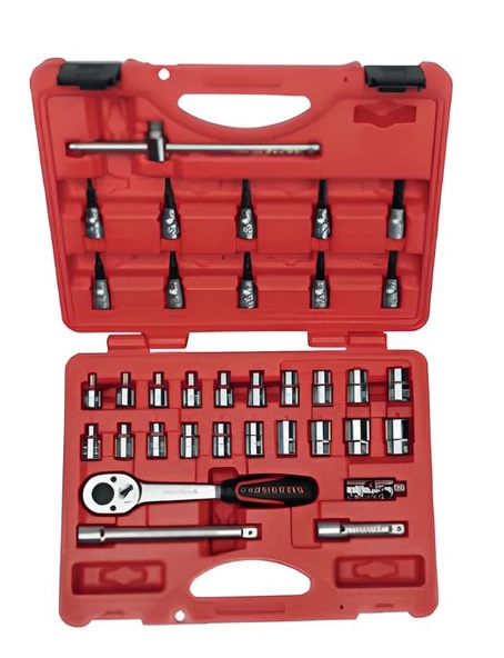 İzeltaş 3/8" Altı Köşe Lokma Anahtar Ve Lokmalı Allen Set 35 Parça ürün görseli 1