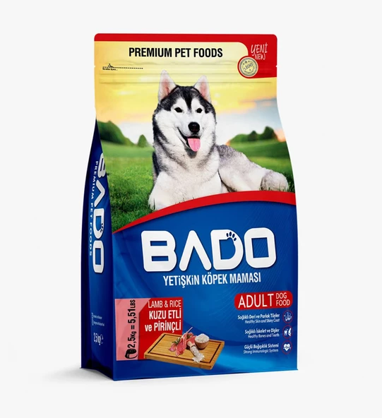 Bado Yetişkin Köpek Maması Kuzu Etli Pirinçli 2,5KG ürün görseli 1