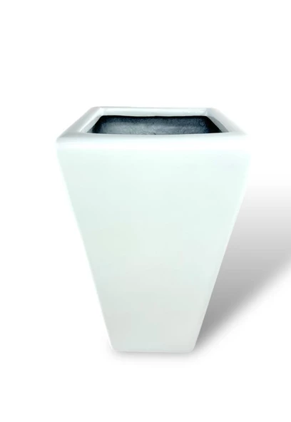 Nettenevime Fiber Saksı Beyaz Konik Vazo Dekoratif Saksı Fiberglas 29*50*19cm ürün görseli 1