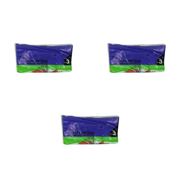 ArmaPlus Takviyeli Kalın Baskılı Beyaz Çanta Poşet Torba - 3 No - 33x45 Cm. - 50 Adetlik 3 Paket ürün görseli 1