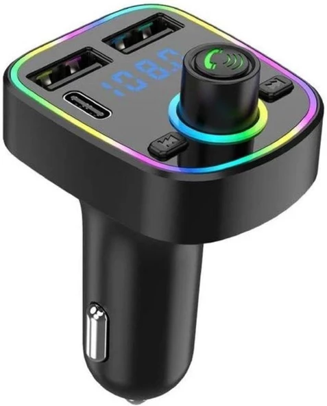 Cosmostech Car C2 Araç Fm Transmitter 5.3 Bluetooth Araç Kiti Hızlı Şarj Qc 3.1 Çift USB ve TYPE-C Mp3 Sd Kart Çakmaklık Girişli Oto Müzik Çalar ürün görseli 1