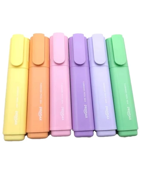 Penmax Fosforlu İşaretleme Kalemi Pastel Renkler 6lı Set ürün görseli 1