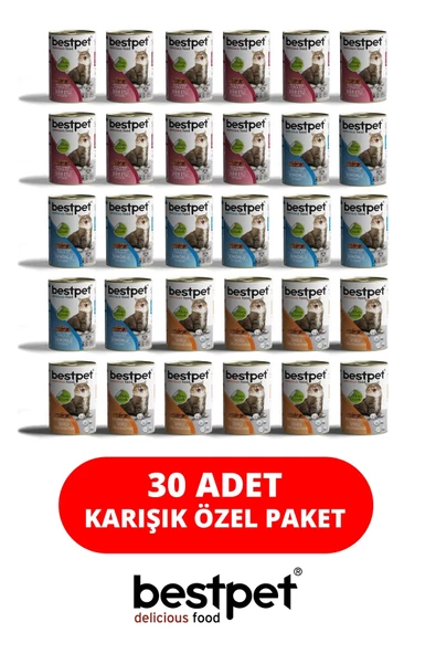 Bestpet Karışık Aromalı Özel Paket Kedi Konservesi 30 Adet ürün görseli 1