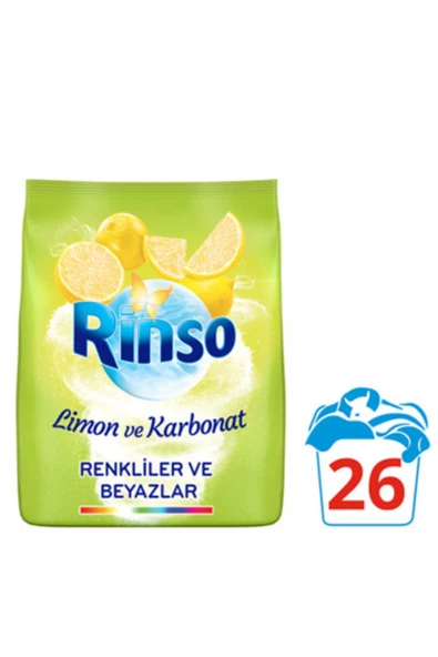Rinso Limon ve Karbonat Renkliler ve Beyazlar İçin Toz Çamaşır Deterjanı 4 kg 26 Yıkama ürün görseli 1