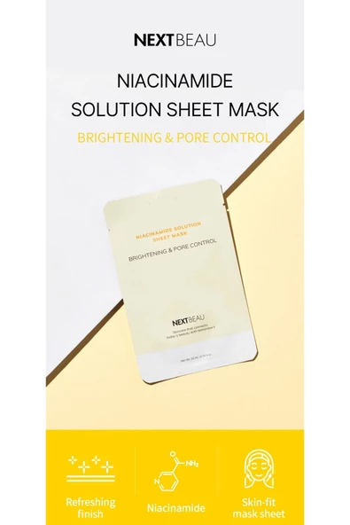 BISPACK,Nextbeau Kırışıklık Karşıtı Aydınlatıcı Niacinamide İçeren Sheet Mask ürün görseli 1