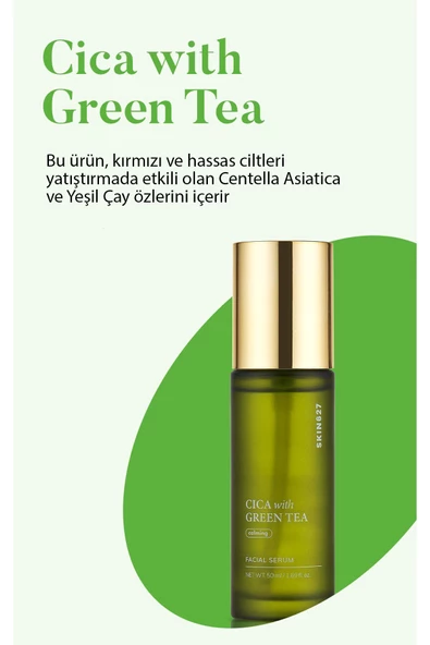SKIN627,Kore Kozmetik Akneli Ciltler Için Cica Ve Yeşilçay Içeren Serum ürün görseli 1