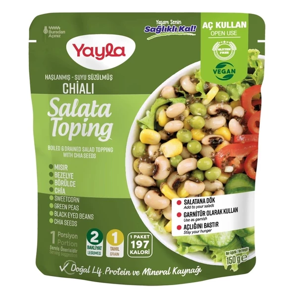 Yayla Haşlanmış Suyu Süzülmüş Chialı Salata 150 gr ürün görseli 1