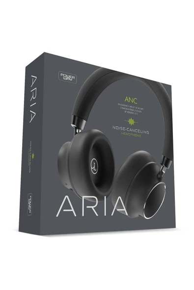 Powerway ARIA Kablosuz Bluetooth 5.3 Kulaklık - Hibrit ANC, 30 Saat Pil Ömrü, 44mm Sürücüler, Aux ve Mikrofonlu Siyah ürün görseli 1