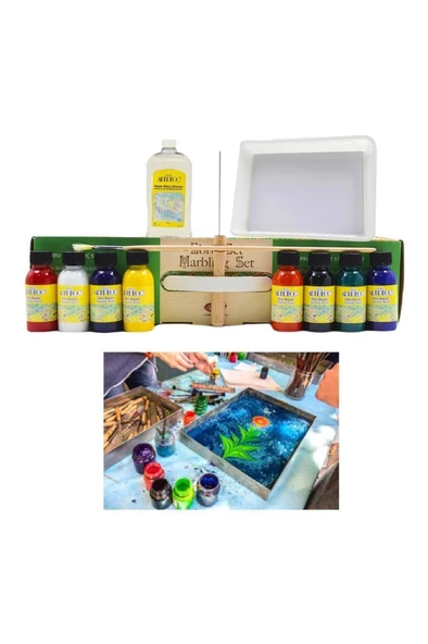Ebru Başlangıç Seti 8 Renk X 30 ml (A4 TEKNELİ) ürün görseli 1