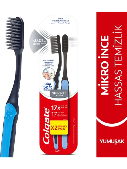 Colgate Mikro İnce Charcoal Derin ve Hassas Temizlik Yumuşak Diş Fırçası ürün görseli 1