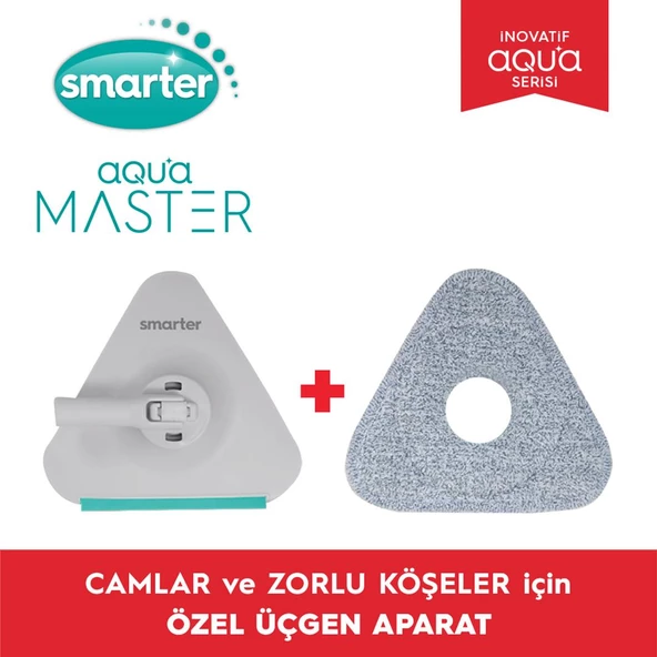 SMARTER Aqua Master Üçgen Aparat + Mop Camlar Ve Zorlu Köşeler İçin Temizlik Paspas ürün görseli 1
