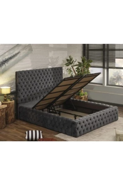 150/200 Çift Kişilik Sandıklı Havuzlu Baza Başlık Set Hıgh Mountaın ürün görseli 1