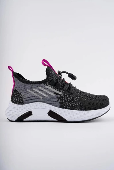 Tutinom 507-24 Triko Sneaker Kız Çocuk Ayakkabı Siyah Pembe 26-30 ürün görseli 1