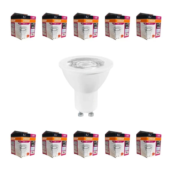 Osram GU10 4,5W LED Ampul 6500K Beyaz Işık – 10’lu Ekonomik Paket, 350 Lümen, 36° Açı, 15.000 Saat Ömür, Enerji Sınıfı F ürün görseli 1