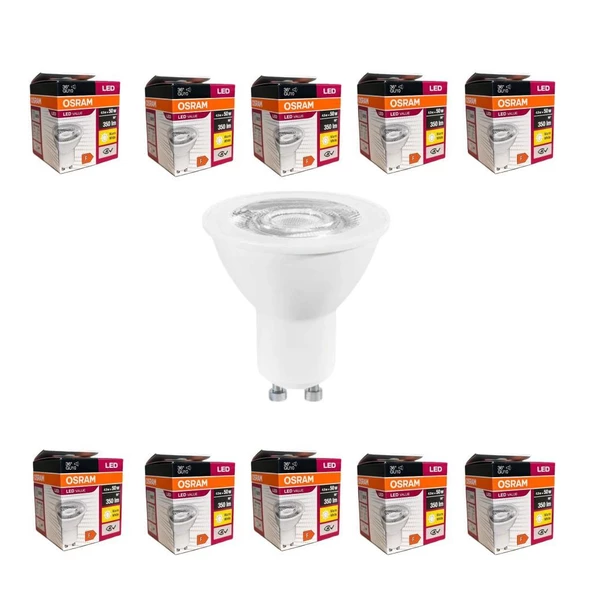Osram Led Value 4.5W Sarı Işık Gu10 Duy 350 lm 10 lu Paket ürün görseli 1
