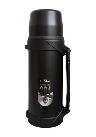 Shotay Çelik Termos 1200Ml Siyah ürün görseli 1
