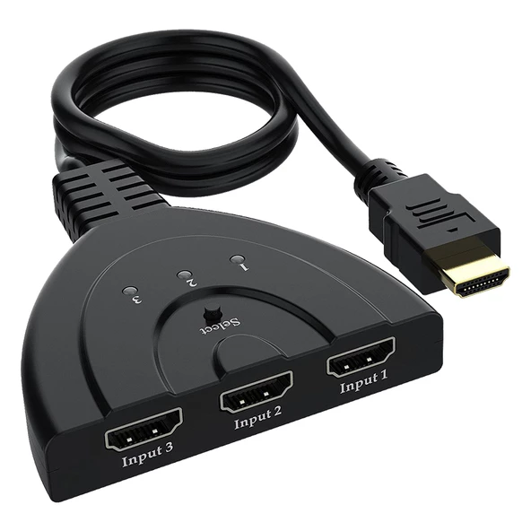 POWERMASTER PM-17229 3 GİRİŞ 1 ÇIKIŞ HDMI SWITCHER TOPLAYICI APARAT 30 CM KABLOLU (AVD-184) ürün görseli 1