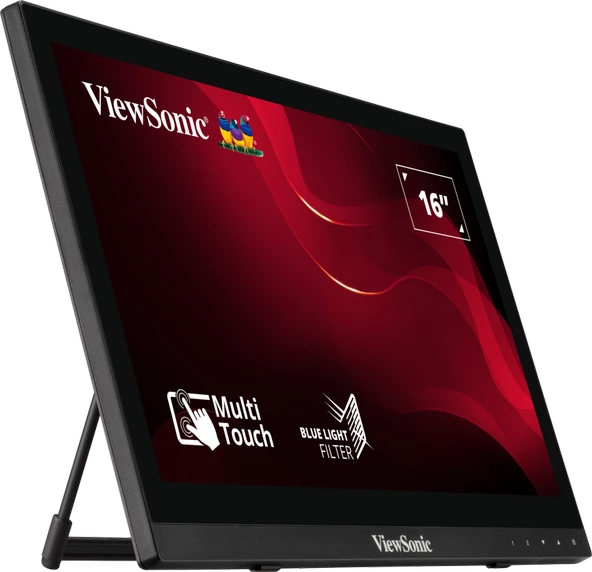 ViewSonic TD1630-3 15.6" Hd Hdmi+Vga 10 Parmak Kapasitif Dokunmatik Monitör ürün görseli 1