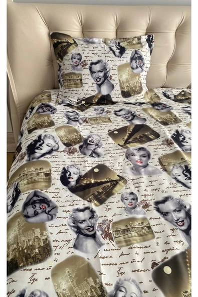 Marilyn Monroe tek kişilik yatak örtüsü ürün görseli 1