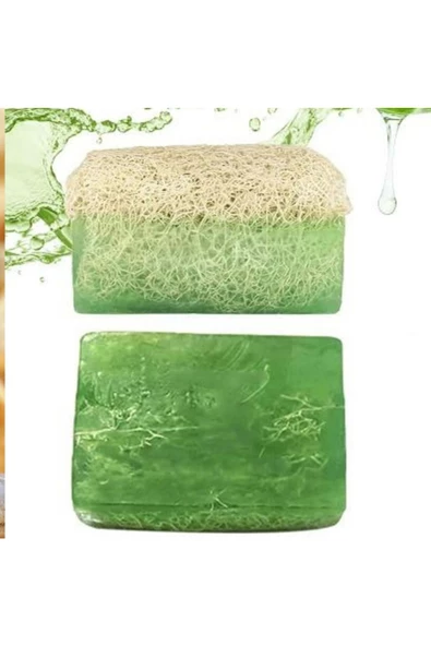 Çeyiz Bahçesi Doğal El Yapımı Kabak Lifli Aloe Vera Sabun ürün görseli 1