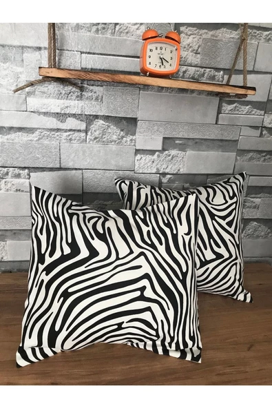 Zebra Desenli 2 Li Kırlent ürün görseli 1