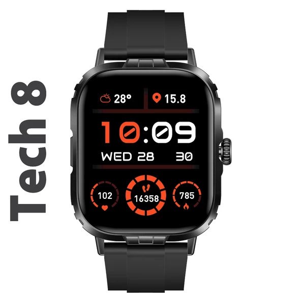 Tech8 Akıllı Saat Alüminyum Kasa Spor Silikon Kordon ürün görseli 1