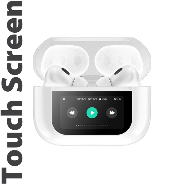 Dokunmatik Led Ekranlı Bluetooth Kulaklık Touch Screen Beyaz Renk Bluetooth Kulaklık ürün görseli 1