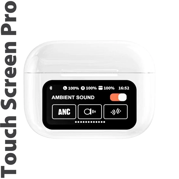 Dokunmatik Led Ekranlı Bluetooth Kulaklık Touch Screen Pro Beyaz Renk Bluetooth Kulaklık ürün görseli 1