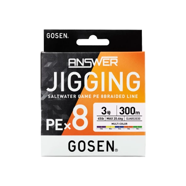 Gosen Jigging Answer 8B Multicolor 300m İp Misina Kalınlık (mm) : 0,28mm ürün görseli 1