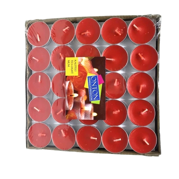 Kırmızı Tealight Mum 25 Adet - Resim 3
