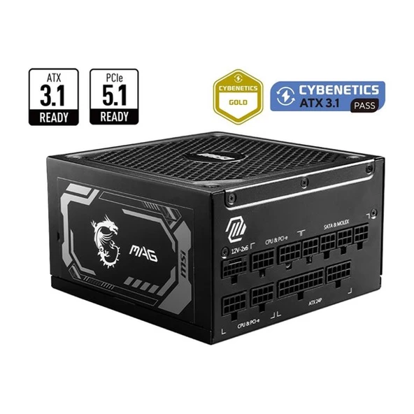 MSI 1250W 80+ GOLD MAG A1250GL PCIE 5.1 TAM MODÜLER POWER SUPPLY ürün görseli 1