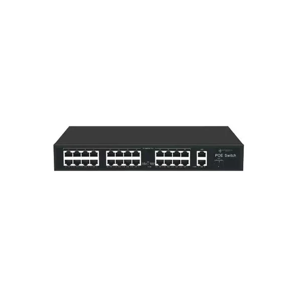 ODS 24port 300w FULL PoE 08ODS-24P2U-300 10/100 2X-UPLINK Yönetilemez Switch ürün görseli 1