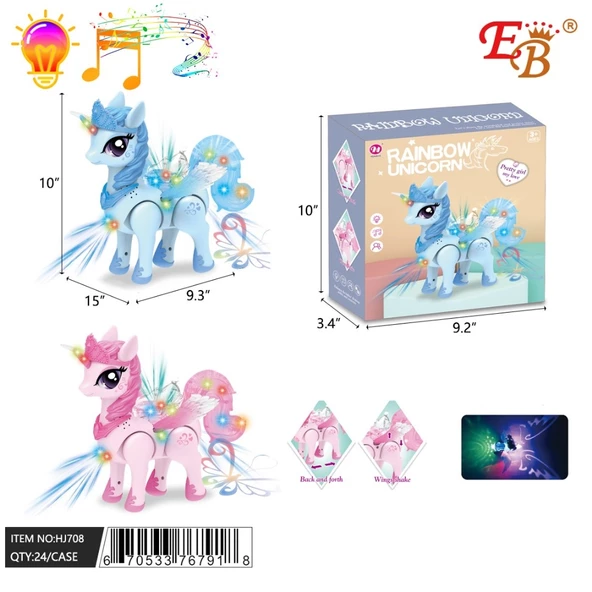 Rainbow Unicorn Unicorn Oyuncak Pembe ve Mavi Renk Asortili ürün görseli 1