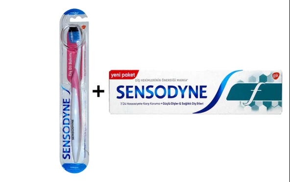 Sensodyne Diş Eti Bakımı Diş Fırçası + Sensodyne F Diş Macunu 100 ml (2'li set) ürün görseli 1