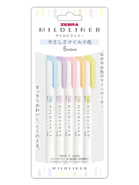 Zebra Mildliner Fosforlu Kalem Seti 5C-Yc-N ürün görseli 1
