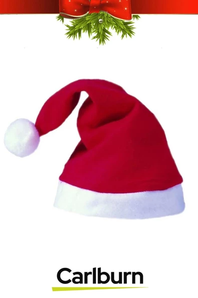 Özel Üretim Yıkanabilir Ucu Ponponlu Çocuk Yetişkin Yılbaşı Noel Baba %100 Polar Şapka 2 Adet ürün görseli 1