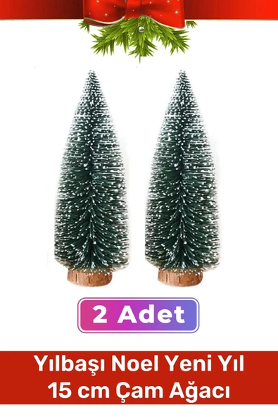 Mini Çam Masaüstü Minyatür Dekorasyon Küçük Süs Kar Yeni Yıl Noel Yapay Sedir Ağacı 15cm 2 Adet ürün görseli 1