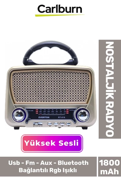 Güneş Enerjili Yüksek Sesli Retro Nostalji Bluetooth Usb Sd Kart Radyo Mp3 Player Müzik Kutusu ürün görseli 1