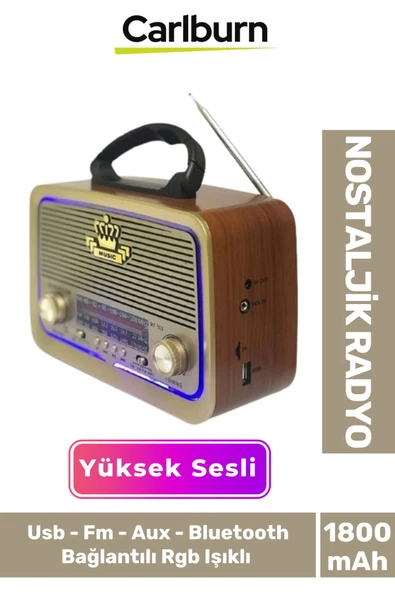 Güneş Enerjili Yüksek Sesli Retro Nostalji Bluetooth Usb Sd Kart Radyo Mp3 Player Müzik Kutusu ürün görseli 1
