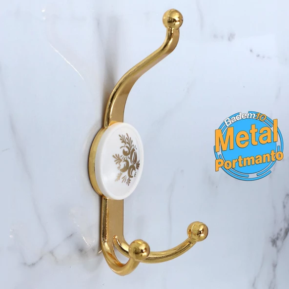 Boncuk Gold Altın Askı Dolap Askılık Askılığı Banyo Mutfak Askısı Duvar Kapı Elbise Kıyafet Vestiyer ürün görseli 1