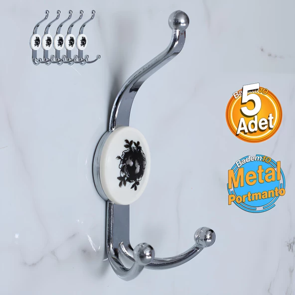 5 Adet Krom Renk Askı Dolap Askılık Askılığı Banyo Mutfak Askısı Duvar Kapı Elbise Kıyafet Vestiyer ürün görseli 1