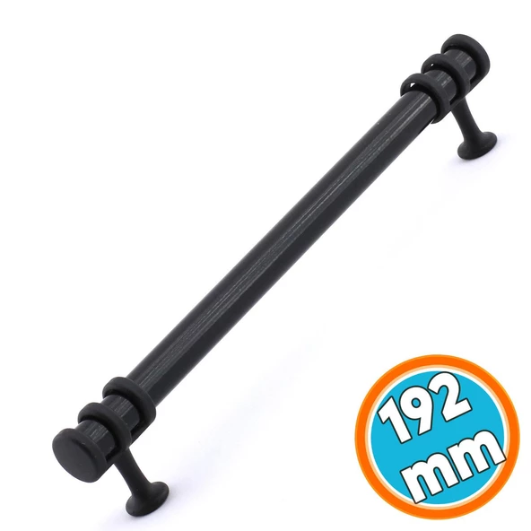 Mobilya Mutfak Dolabı Çekmece Dolap Kulpları Kapak Kulpu Kulbu Siyah 192 mm Metal Kulp ürün görseli 1