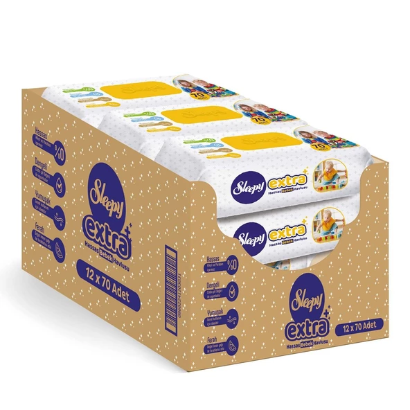 Sleepy Extra Hassas Islak Havlu 12X70 - Resim 2