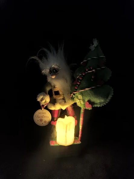 Led ışıklı pilli Santa obje - Resim 3